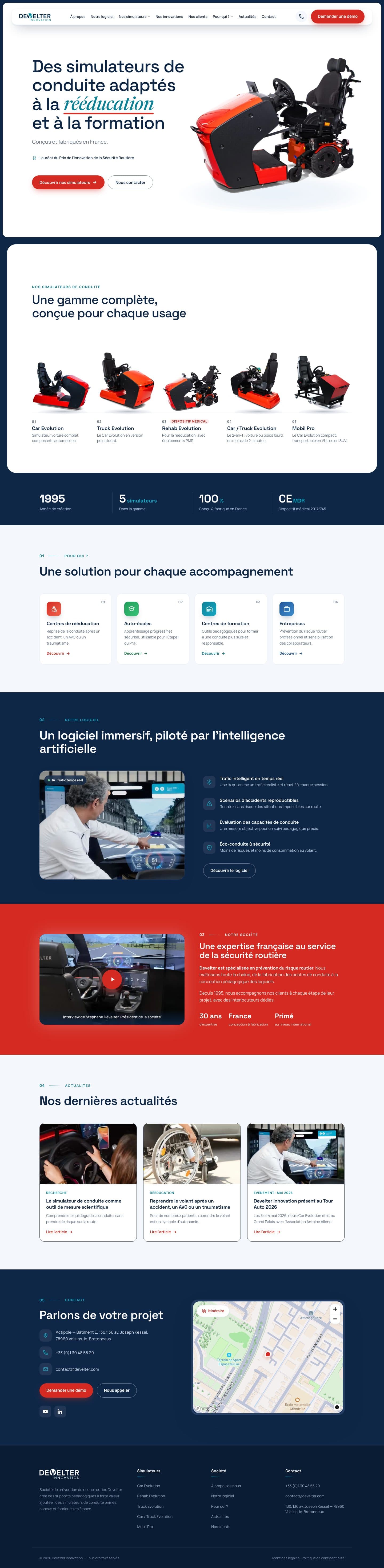 Capture pleine page du site Develter Innovation, version ordinateur