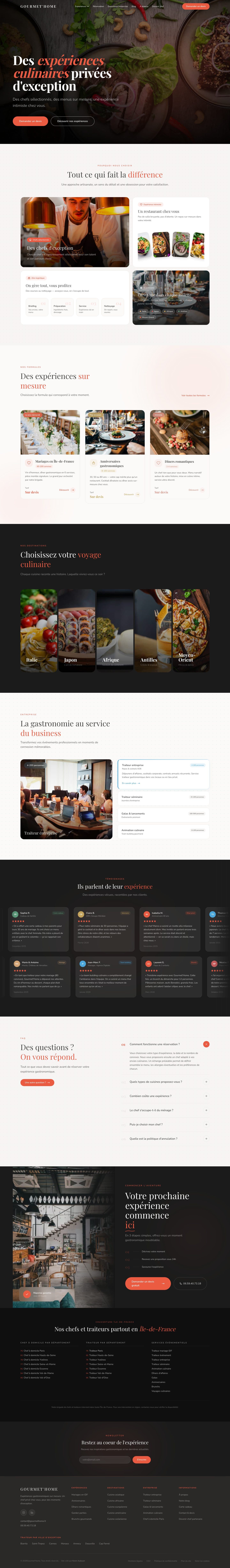 Capture pleine page du site Gourmet’Home, version ordinateur